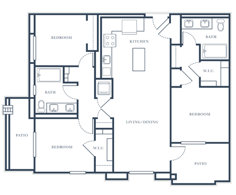 A black and white floor plan of a house with labeled rooms.